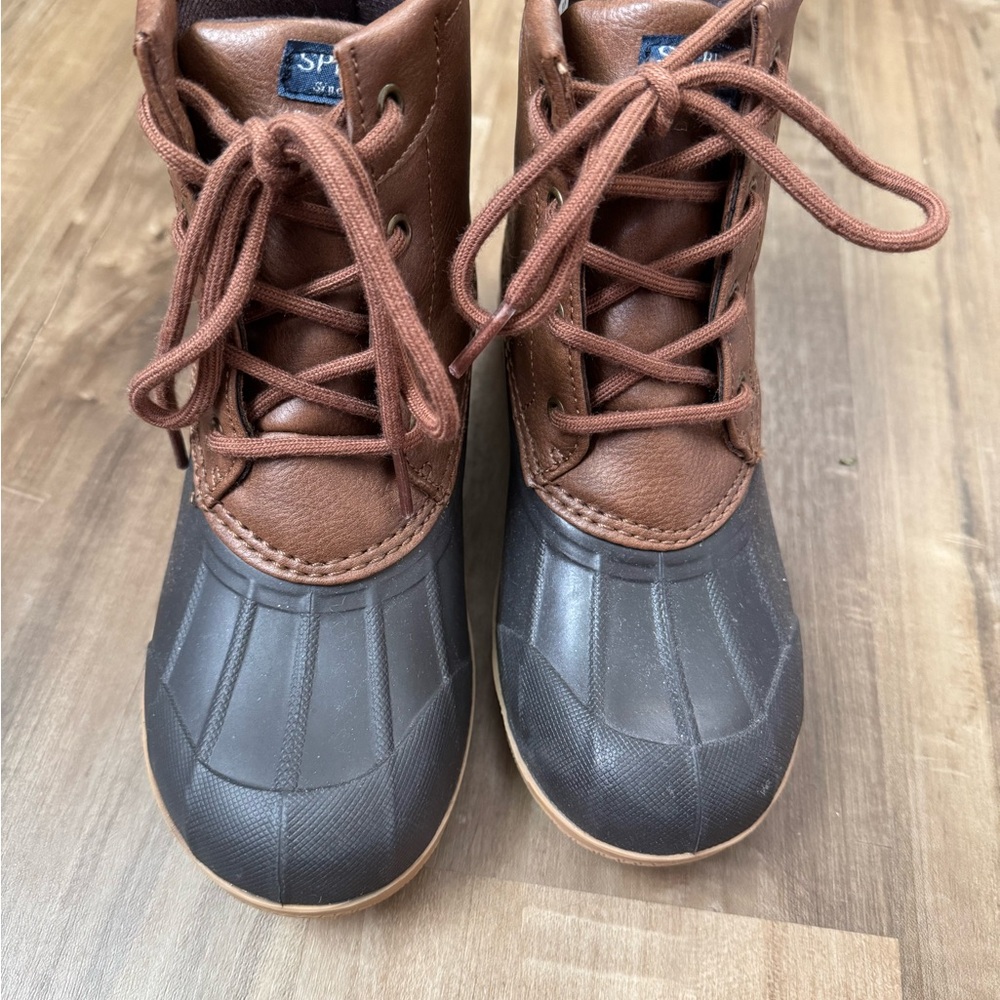 Sperry Brown and Black Duck Boots Waterproof Leather